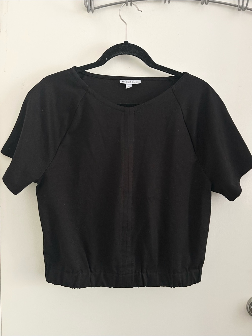Prologue Black Short-Sleeve Cropped Top